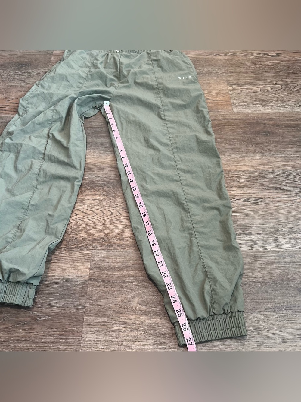 Wilo The Label Nylon Parachute Jogger Pants Olive Green Size Medium Sporty - Picture 10 of 10